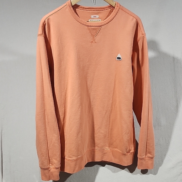 Burton Dryride Men's Light Orange Cotton Crewneck‎ Sweatshirt Size Medium - Picture 1 of 11